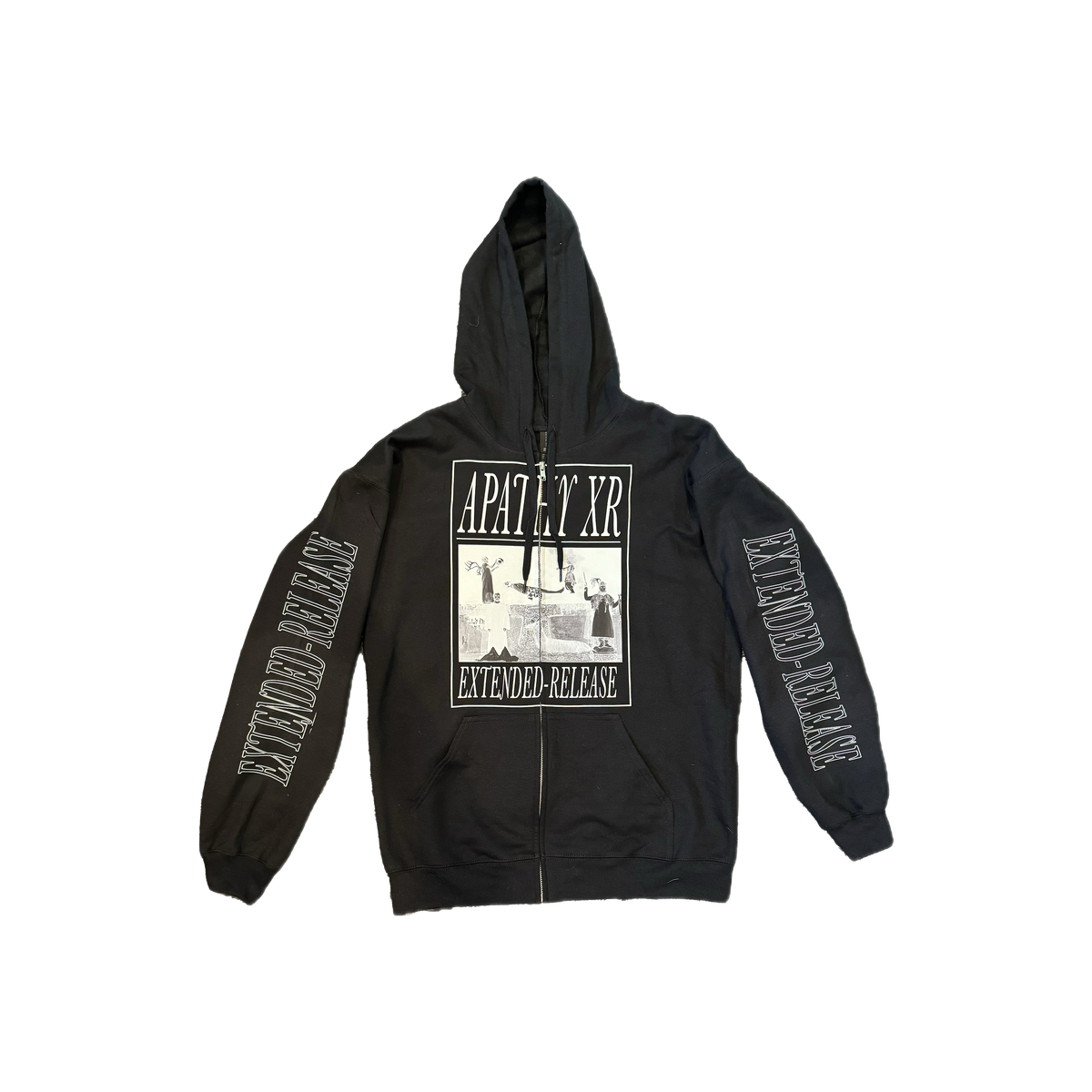 Cursive zip up hoodie