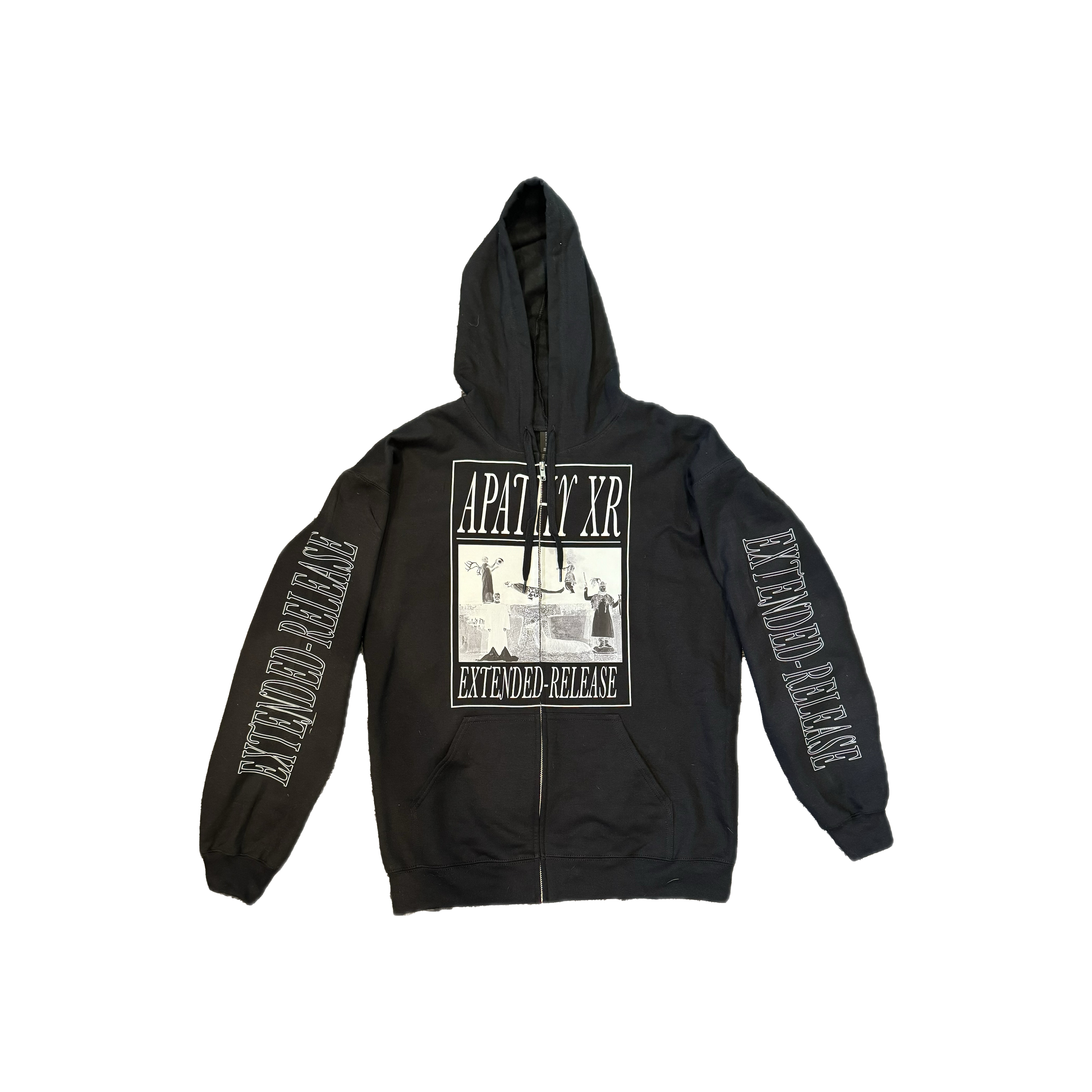 Cursive zip up hoodie