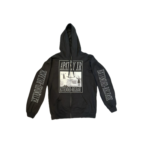 Cursive zip up hoodie